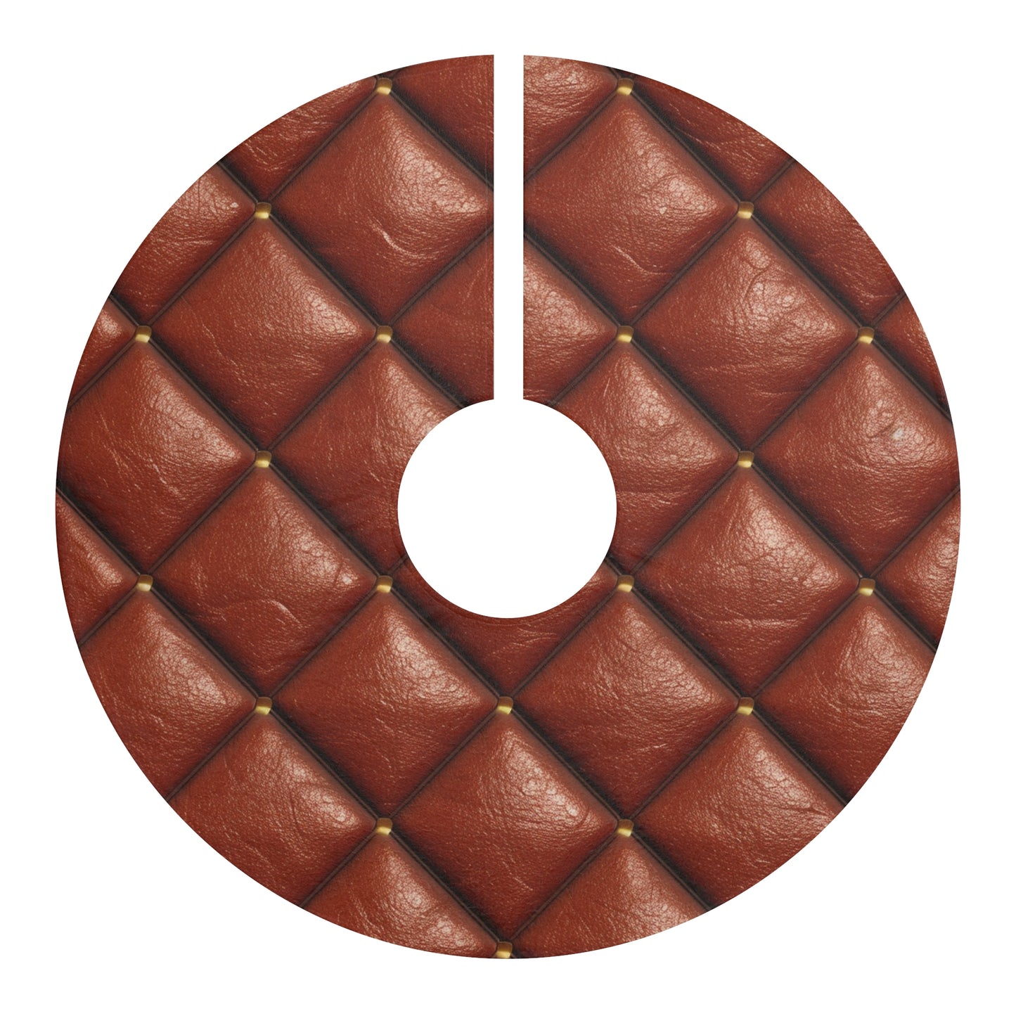 Brown Leather Cognac Pattern Rugged Durable Design Style - Christmas Tree Skirts