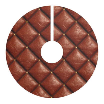 Brown Leather Cognac Pattern Rugged Durable Design Style - Christmas Tree Skirts