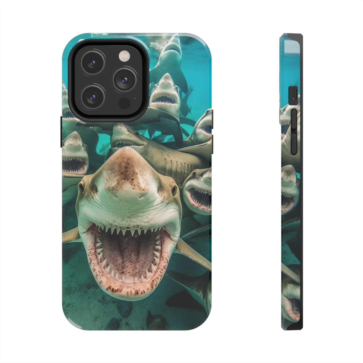 Laughing Lemon Sharks: Joyful Sea Jaws Ocean Deep - Tough Phone Cases