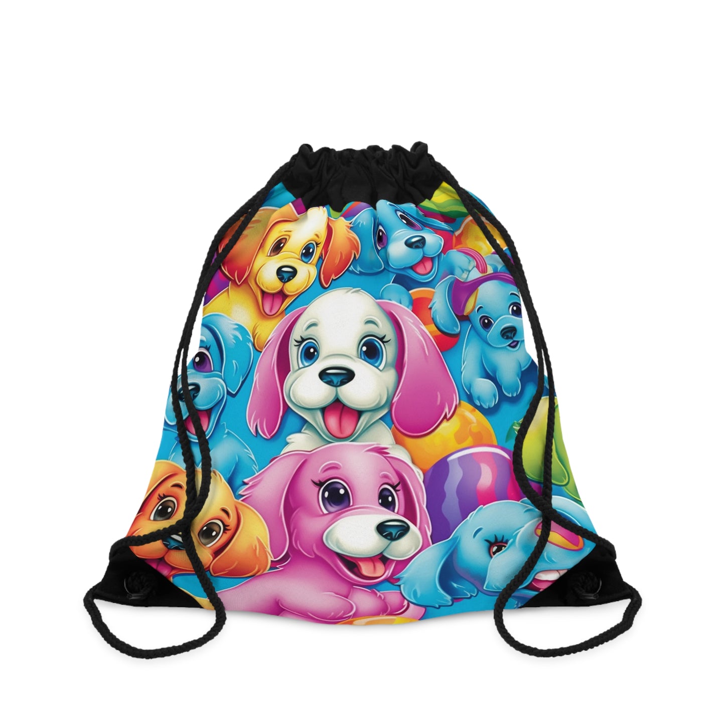 Happy Puppy & Dog Design - Vivid and Eye-Catching - Drawstring Bag