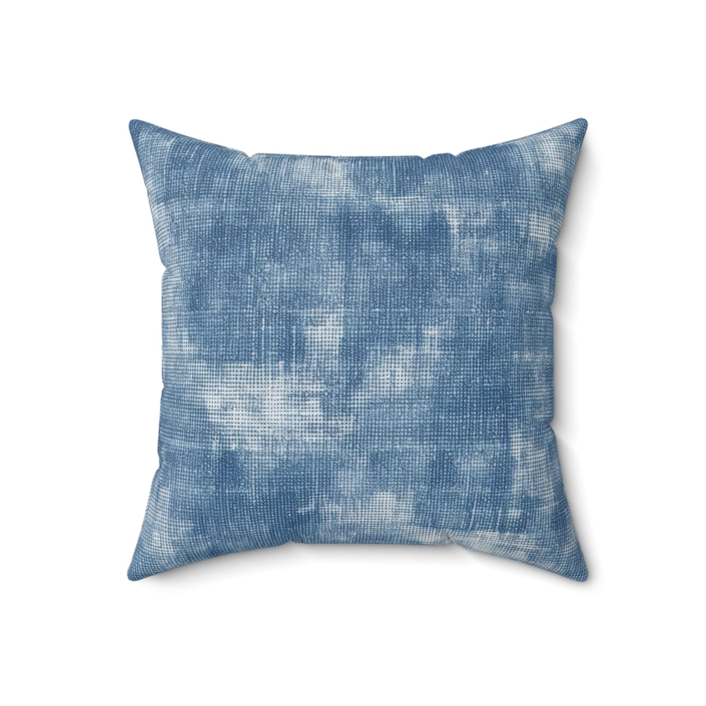 Faded Blue Washed-Out: Denim-Inspired, Style Fabric - Spun Polyester Square Pillow