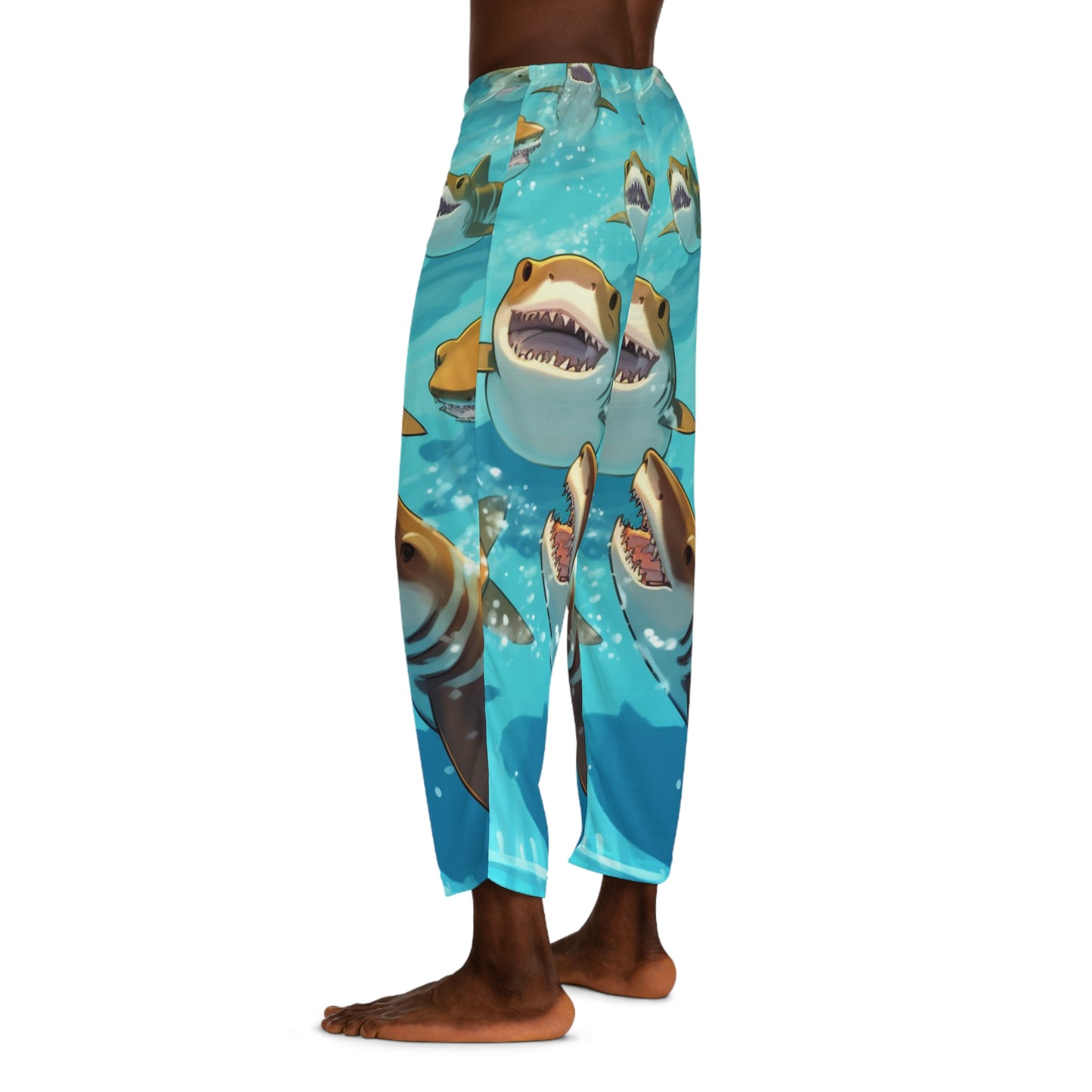 Tiburón tigre: fauna marina oceánica - Submarino - Pantalones de pijama para hombre (AOP) 