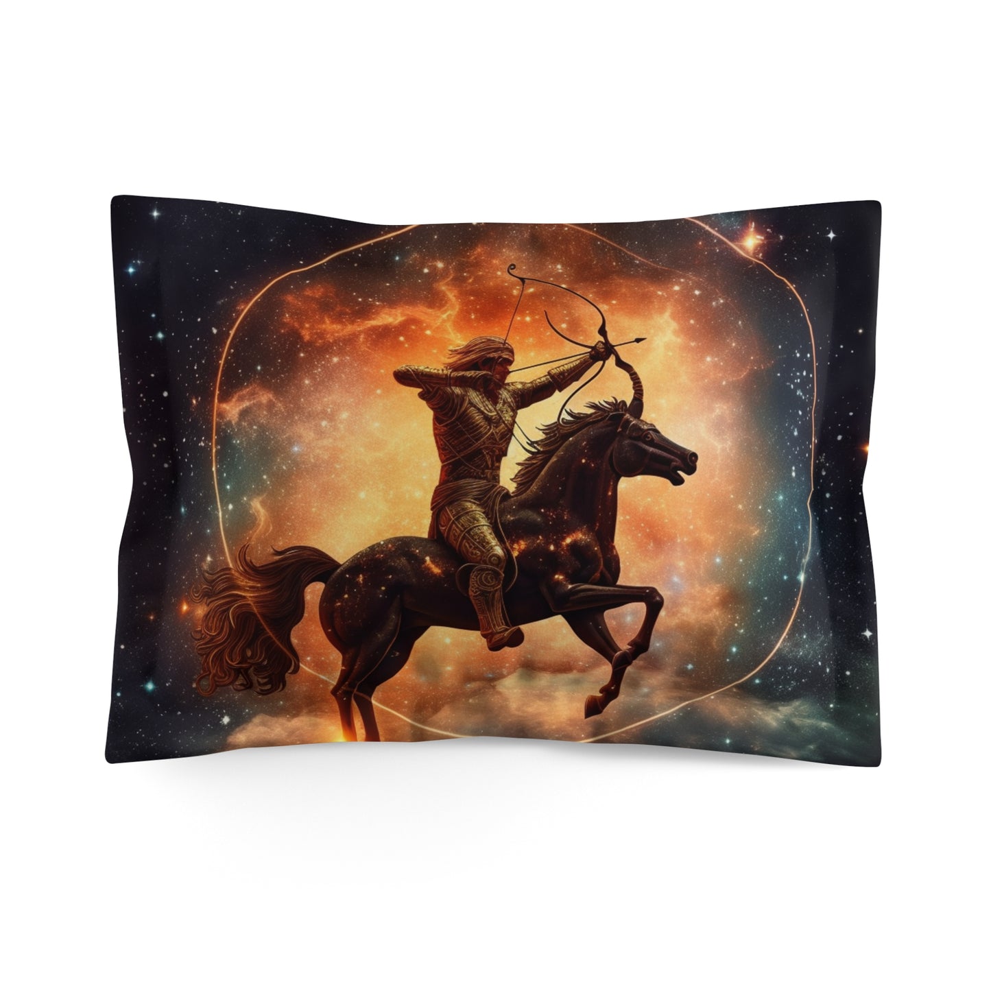 Sagittarius Constellation Totem - Archer in Action Zodiac Symbol - Microfiber Pillow Sham