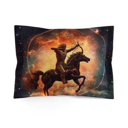 Sagittarius Constellation Totem - Archer in Action Zodiac Symbol - Microfiber Pillow Sham