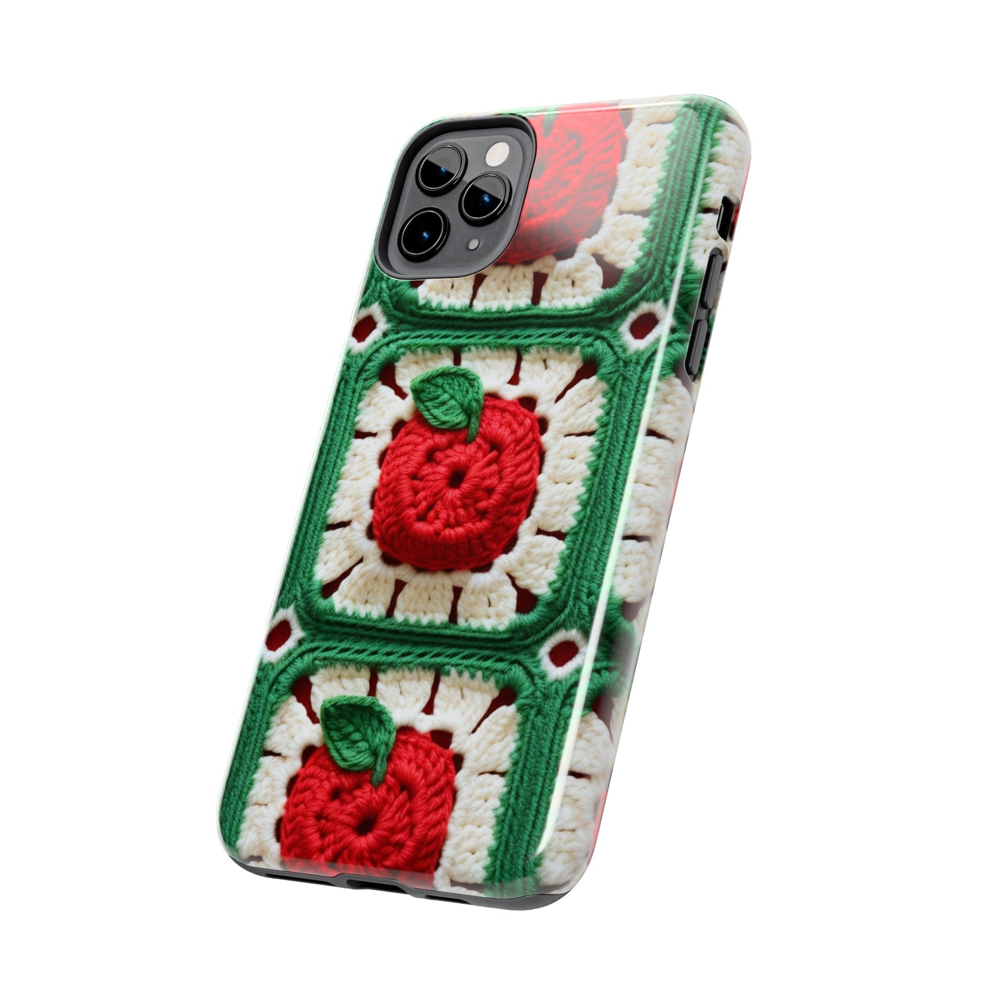 Apple Granny Square Crochet Pattern: Wild Fruit Tree, Delicious Red Design - Tough Phone Cases