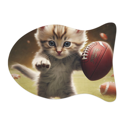 Football Kitty Fantasy: Feline Cat American Sport Quarterback - Pet Feeding Mats