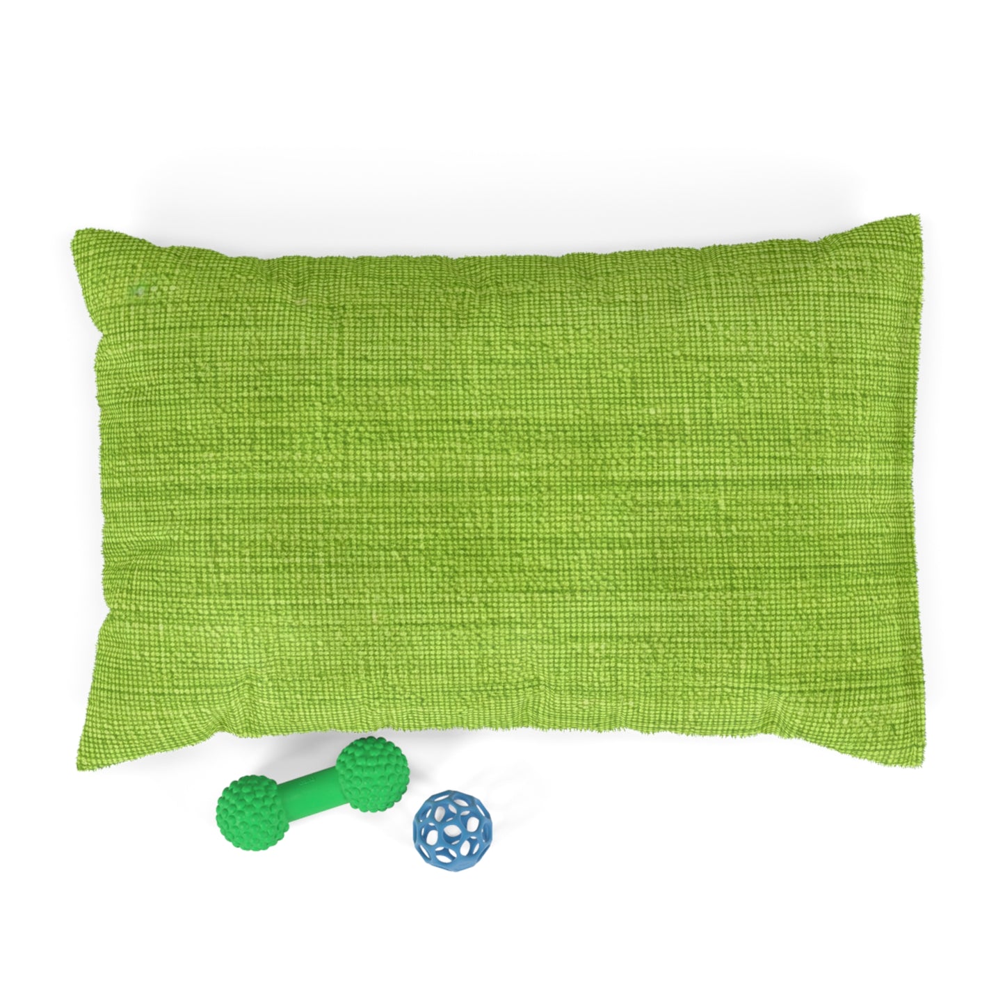 Lush Grass Neon Green: Denim-Inspired, Springtime Fabric Style - Dog & Pet Bed