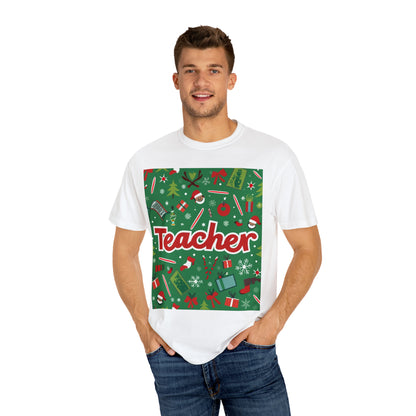 Teacher Christmas 2023 Holiday - Unisex Garment-Dyed T-shirt