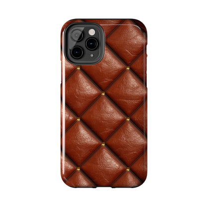 Brown Leather Cognac Pattern Rugged Durable Design Style - Tough Phone Cases