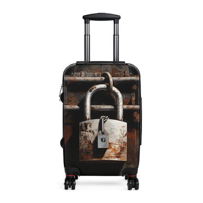 Iron Padlock on Rustic Metal Gate, Lock, Suitcase