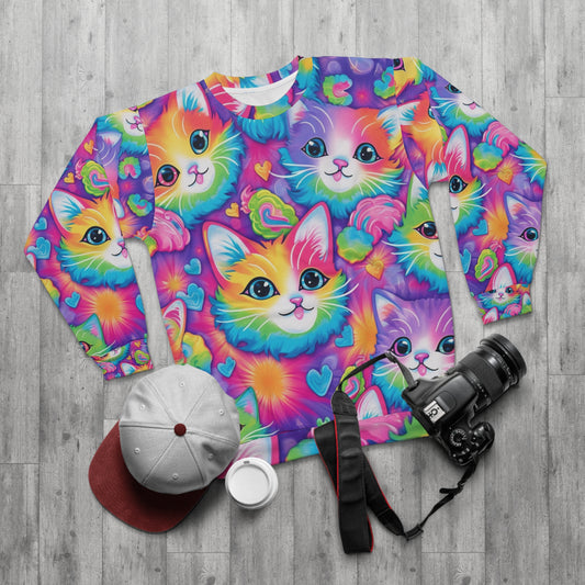 Diseño Happy Kitten &amp; Cat - Vivo, colorido y llamativo - Sudadera unisex (AOP) 