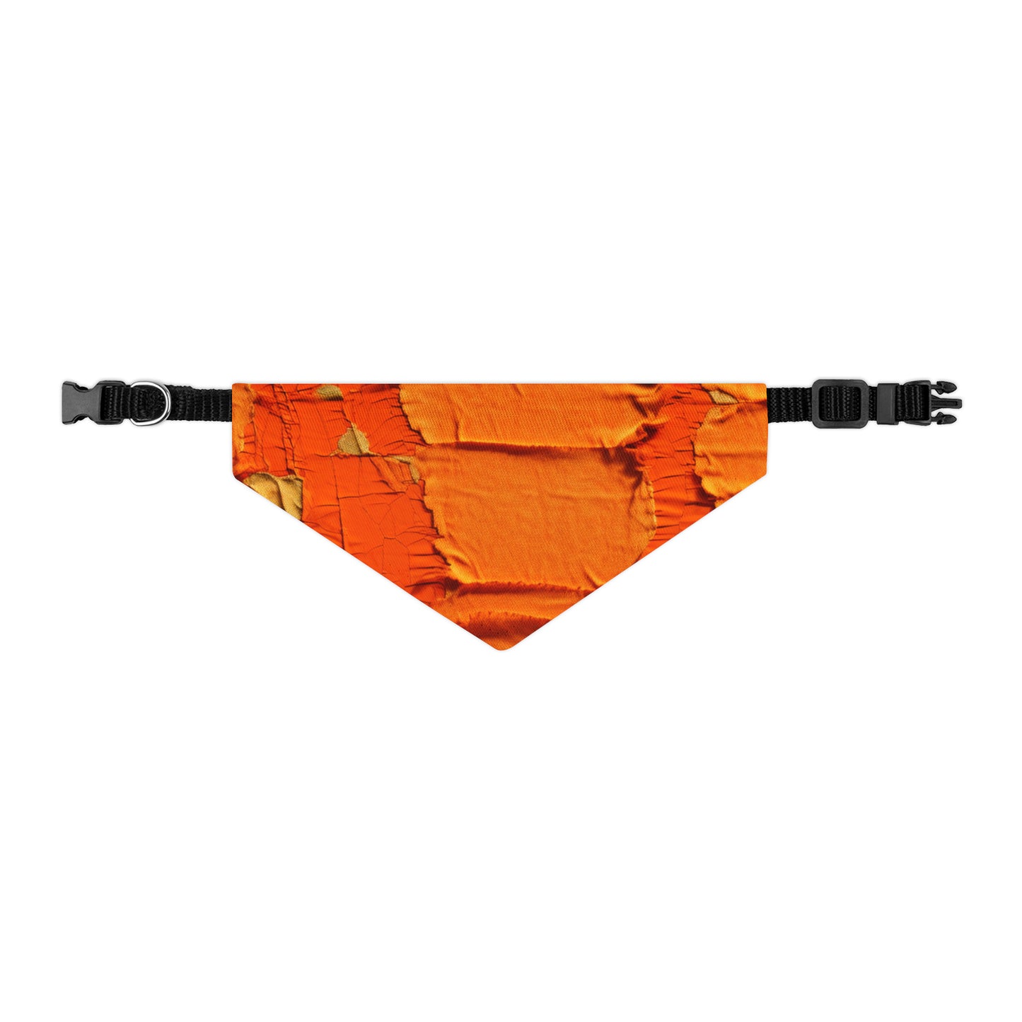 Fiery Citrus Orange: Edgy Distressed, Denim-Inspired Fabric - Dog & Pet Bandana Collar