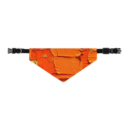 Fiery Citrus Orange: Edgy Distressed, Denim-Inspired Fabric - Dog & Pet Bandana Collar