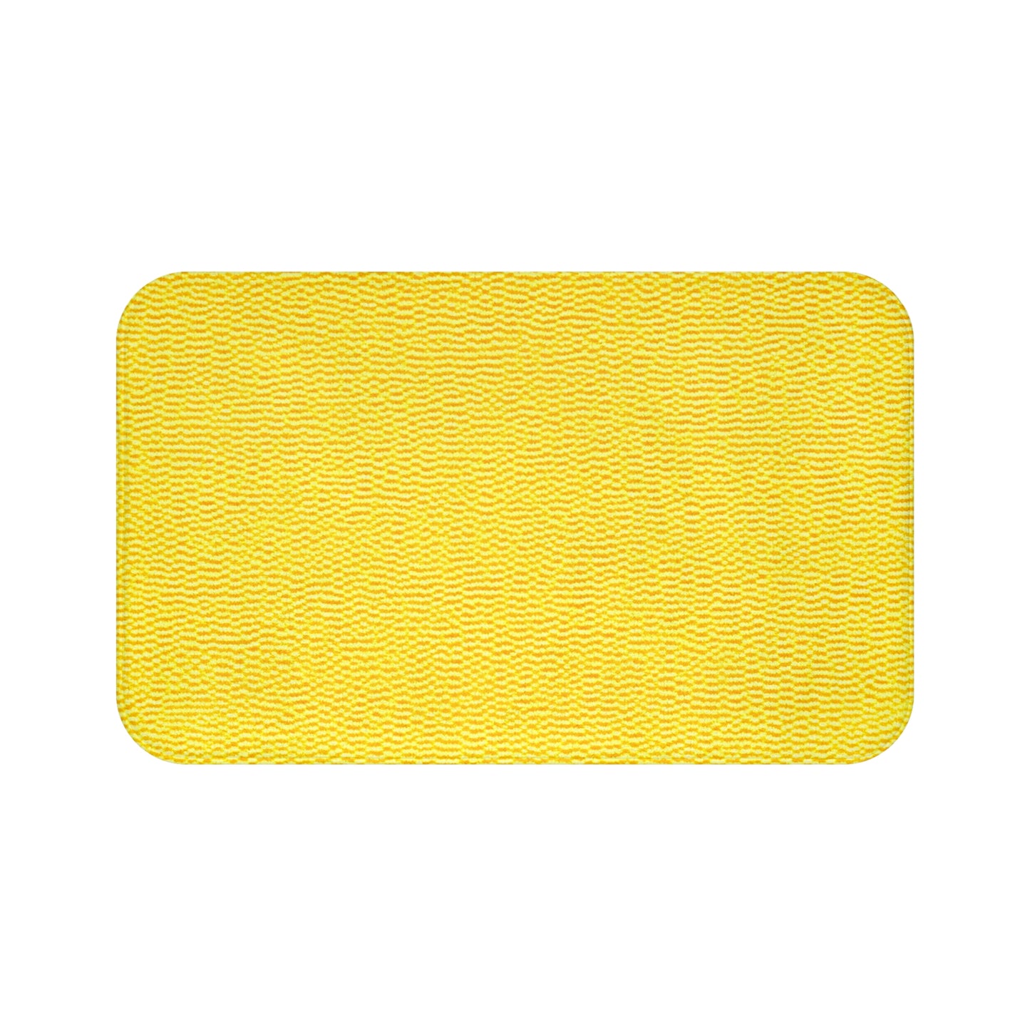 Sunshine Yellow Lemon: Denim-Inspired, Cheerful Fabric - Bath Mat