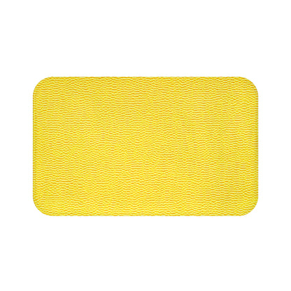 Sunshine Yellow Lemon: Denim-Inspired, Cheerful Fabric - Bath Mat