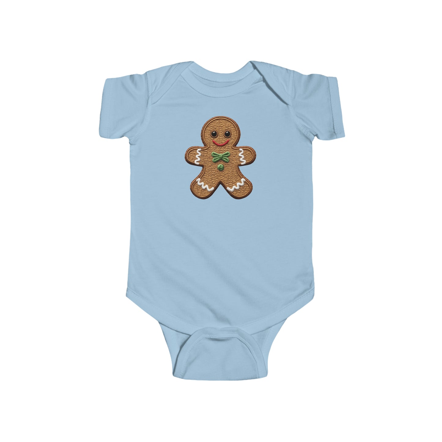 Chenille Gingerbread Cookie: Christmas Festive Delight Design - Infant Fine Jersey Bodysuit