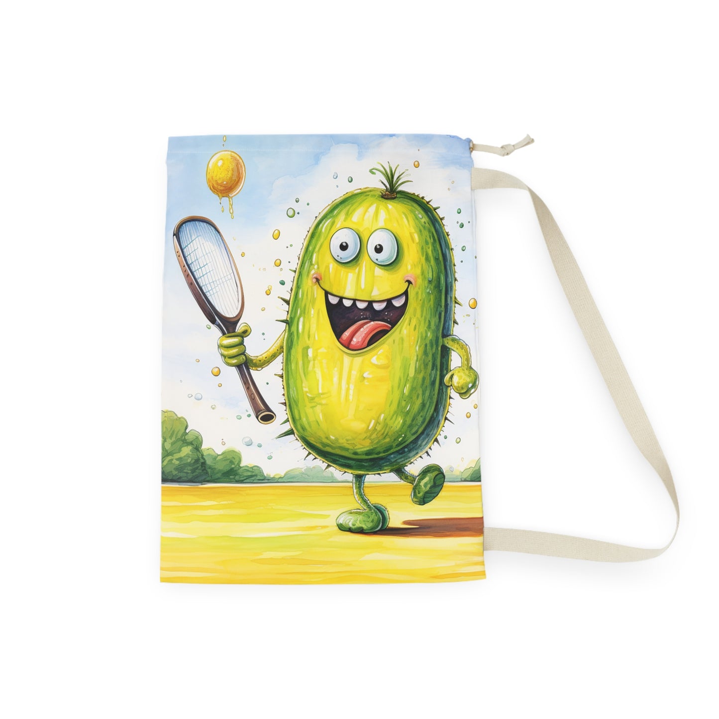 Pickleball Sport: Athletic Pickle Playing Game with Net and Paddle - Laundry Bag