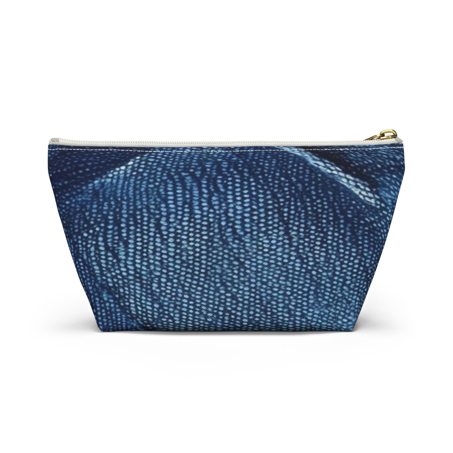 Dark Blue: Distressed Denim-Inspired Fabric Design - Accessory Pouch w T-bottom