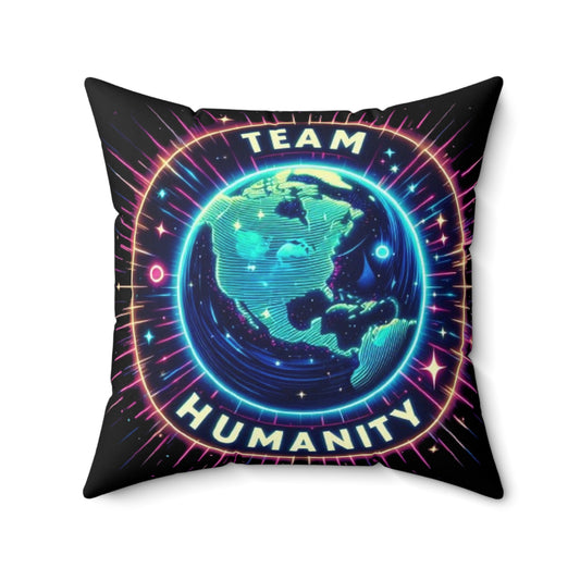 Team Humanity - Almohada cuadrada de poliéster hilado