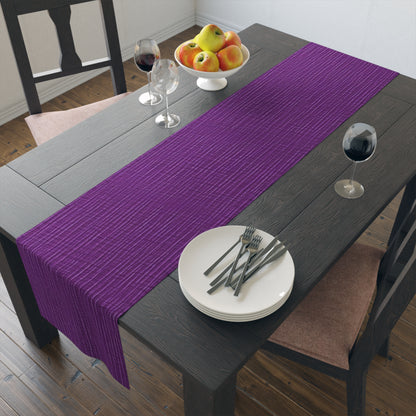 Violet/Plum/Purple: Denim-Inspired Luxurious Fabric - Table Runner (Cotton, Poly)