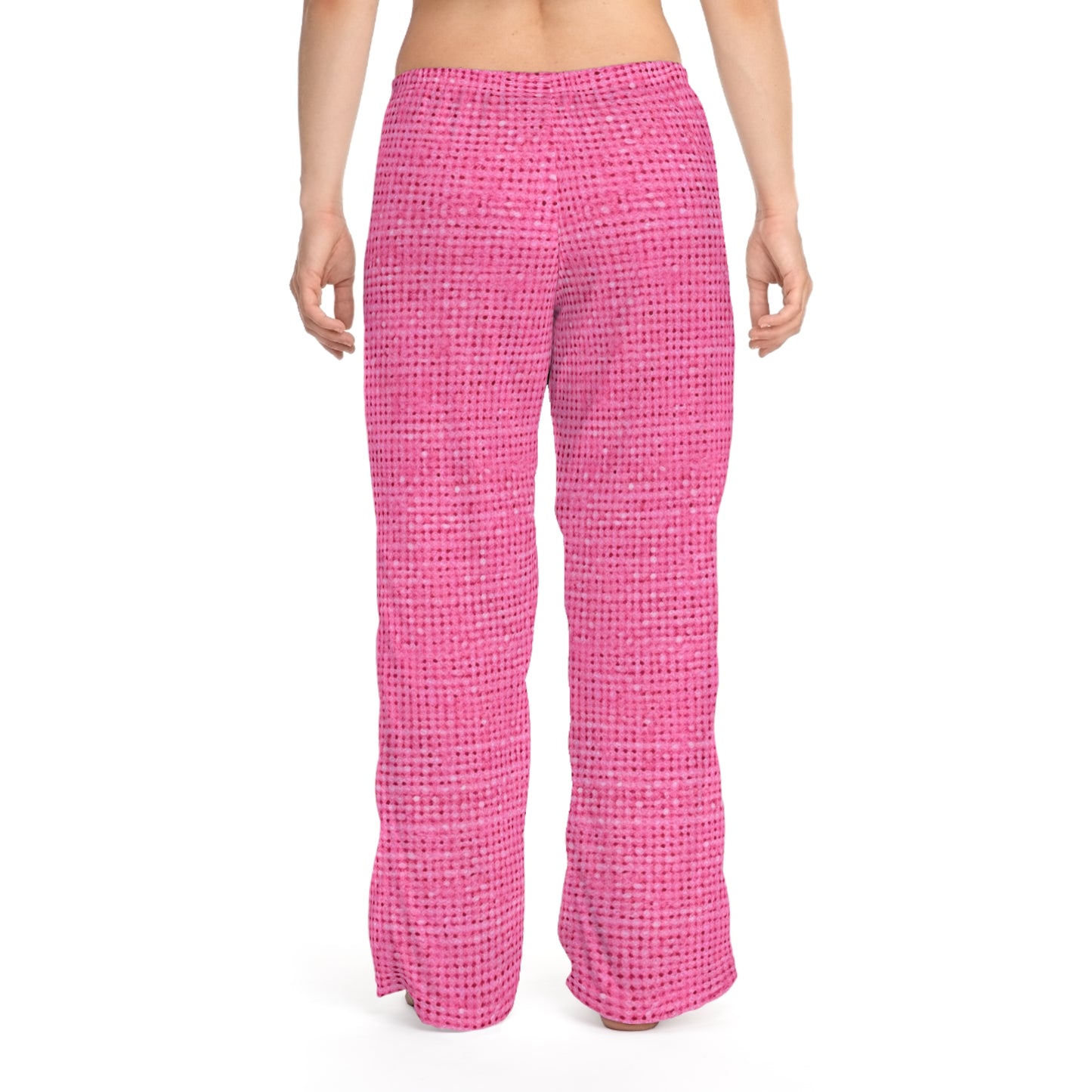 Doll-Like Pink Denim Designer Fabric Style - Women's Pajama Pants (AOP)