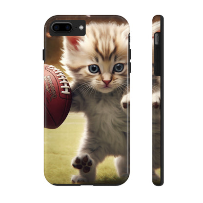 Football Kitty Fantasy: Feline Cat American Sport Quarterback - Tough Phone Cases