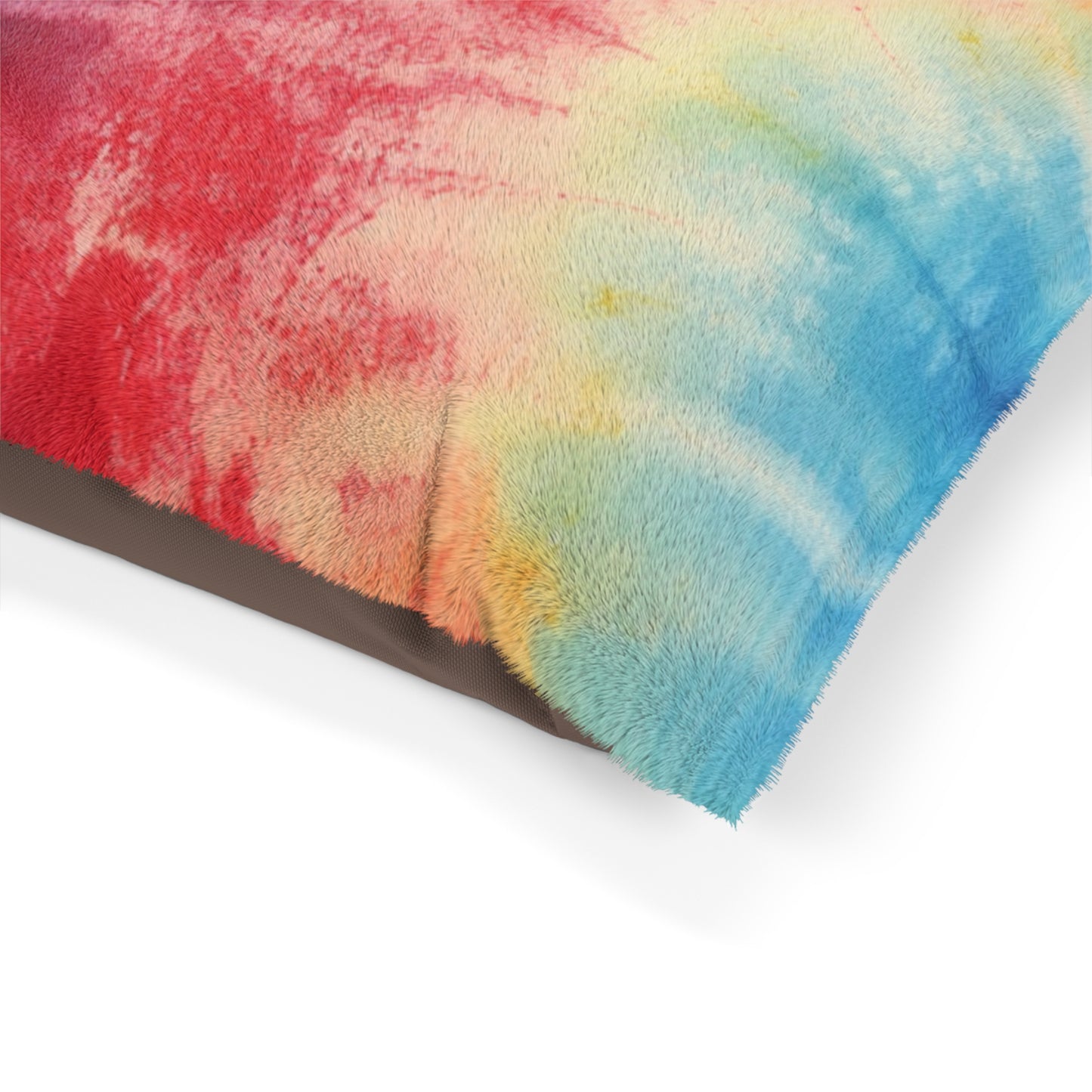 Rainbow Tie-Dye Denim: Vibrant Multi-Color, Fabric Design Spectacle - Dog & Pet Bed