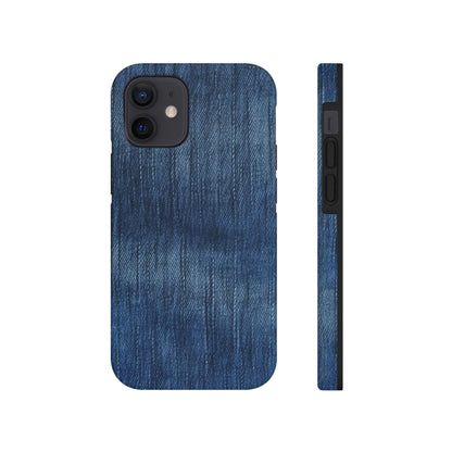 Indigo Splash: Washed Denim Reverie in Deep Blue - Tough Phone Cases