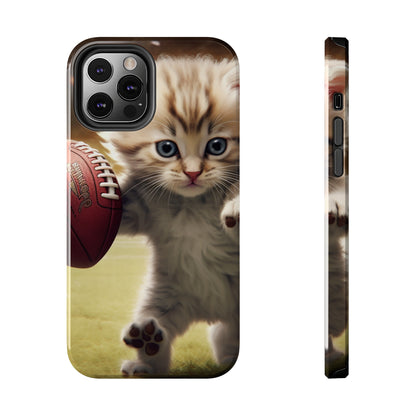 Football Kitty Fantasy: Feline Cat American Sport Quarterback - Tough Phone Cases