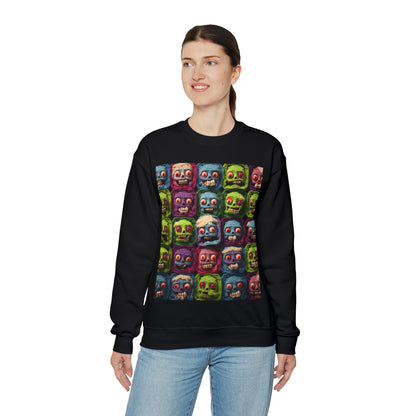 Zombie Crochet Halloween Spooky Holiday Festive Horror Living Dead - Unisex Heavy Blend™ Crewneck Sweatshirt