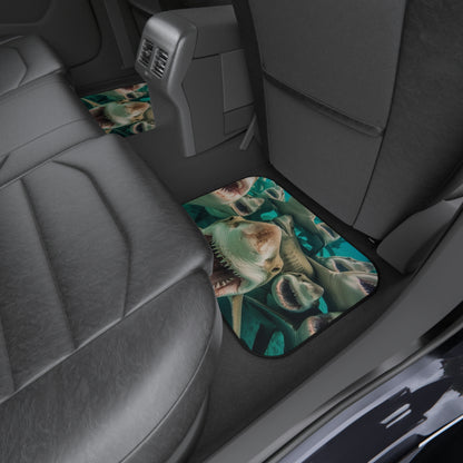 Laughing Lemon Sharks: Joyful Sea Jaws Ocean Deep - Car Mats (Set of 4)