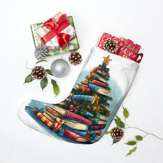 Book Lover Christmas Tree, Gift For Readers - Christmas Stockings
