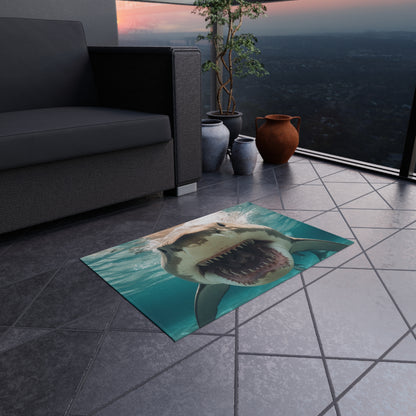 Bull Shark: River Monster Menace - Realistic Dark Water Predator - Outdoor Rug