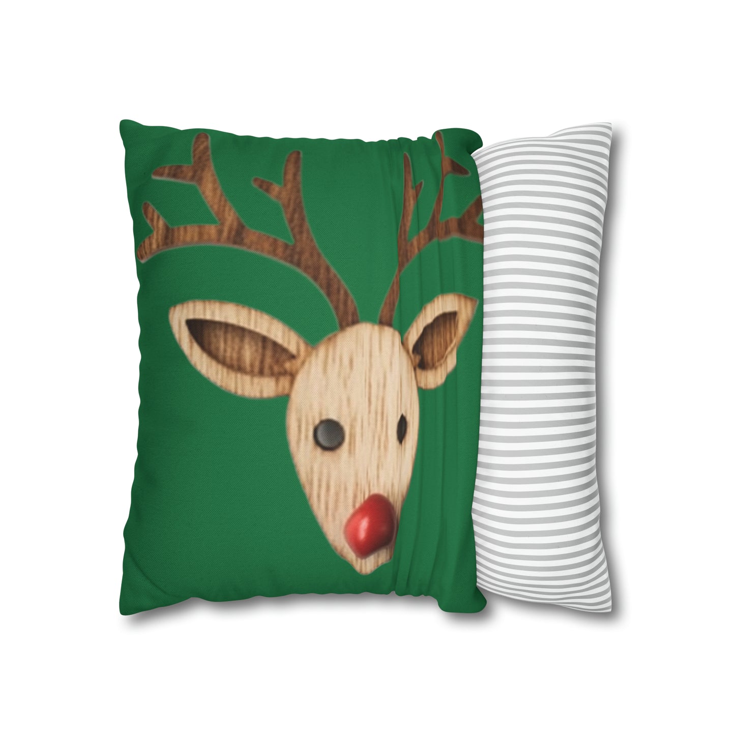 Red Reindeer Nose Christmas Classic Winter Season - Spun Polyester Square Pillow Case