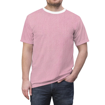 Blushing Garment Dye Pink: Denim-Inspired, Soft-Toned Fabric - Unisex Cut & Sew Tee (AOP)