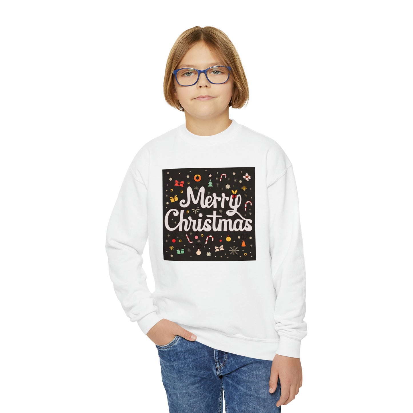 Merry Christmas Retro - Youth Crewneck Sweatshirt