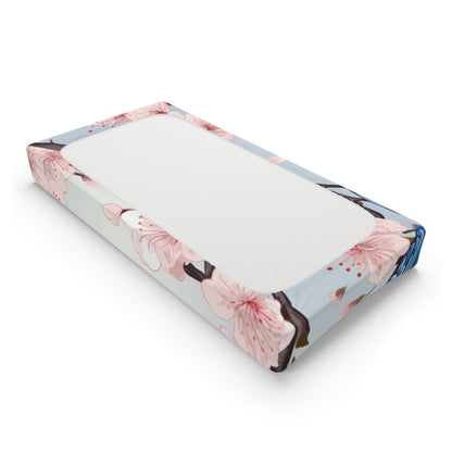 Cherry Blossom Tree Blue Bird Baby Changing Pad Cover