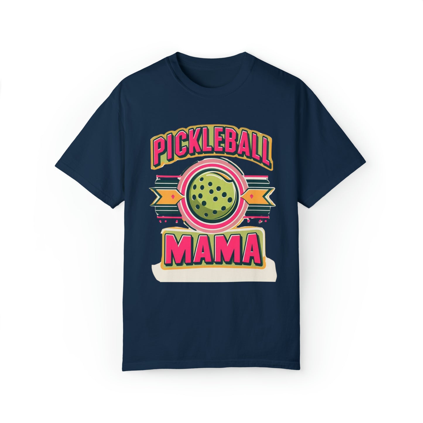 Pickleball Mama Retro Badge - Casual Graphic with Classic Emblem - Bold & Playful Design for Sporty Moms - Unisex Garment-Dyed T-shirt