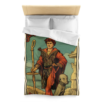 Mystical Tarot - Artistic Depiction of The Fool Card - Microfiber Duvet Cover