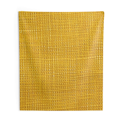 Radiant Sunny Yellow: Denim-Inspired Summer Fabric - Indoor Wall Tapestries