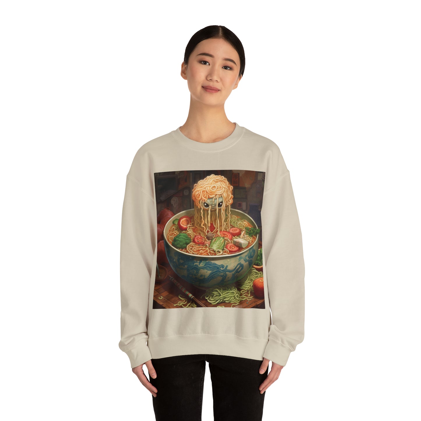 Ramen Bowl Anime Alien Japanese Style - Unisex Heavy Blend™ Crewneck Sweatshirt