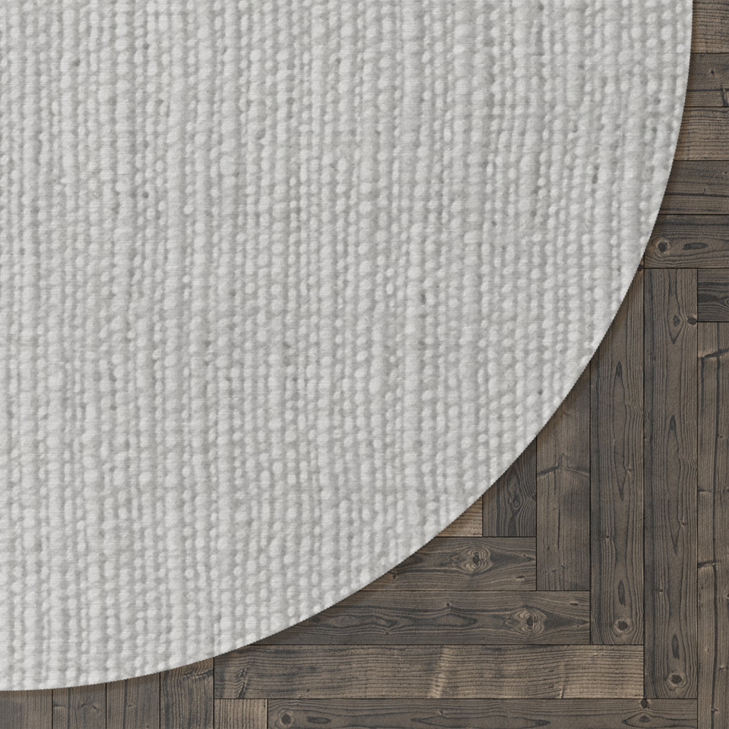 Chic White Denim-Style Fabric, Luxurious & Stylish Material - Round Rug