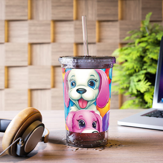 Happy Puppy & Dog Design - Vivid and Eye-Catching - Suave Acrylic Cup