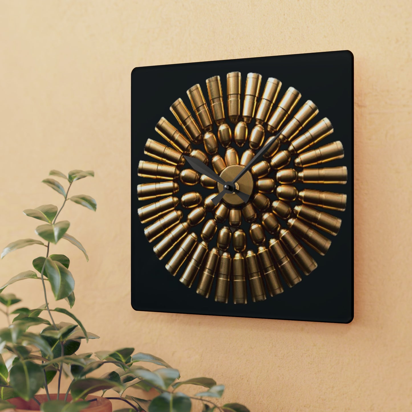 Decorative Bullet Motif Acrylic Wall Clock - Industrial Chic Timepiece