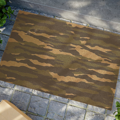 Tiger Stripe Camo Camoglauge = Door Coir Mat - Grade A Tufted Coir Coconut Fiber