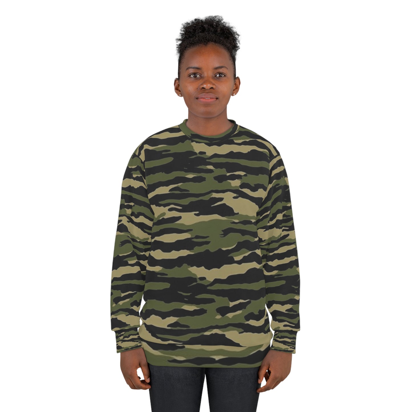 Tiger Stripe Camouflage: Military Style - Unisex Sweatshirt (AOP)