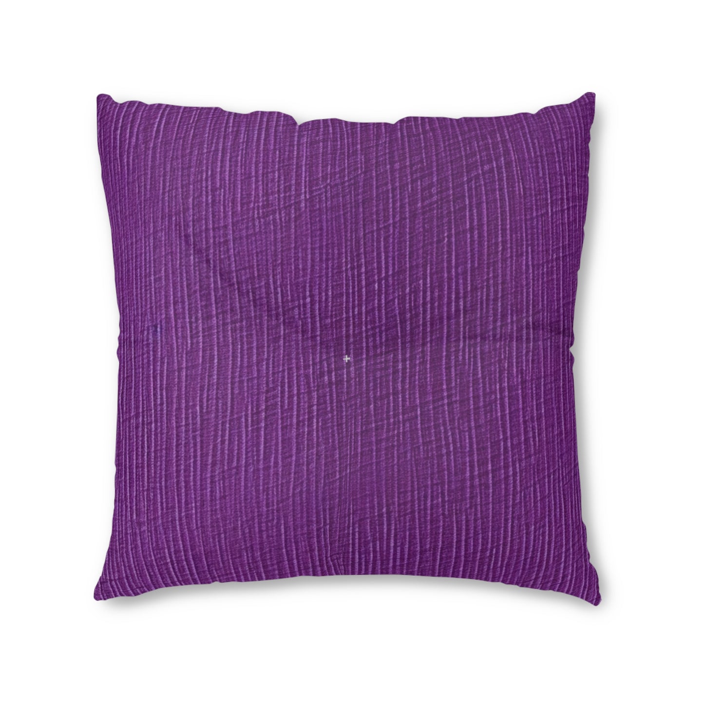 Violet/Plum/Purple: Denim-Inspired Luxurious Fabric - Tufted Floor Pillow, Square