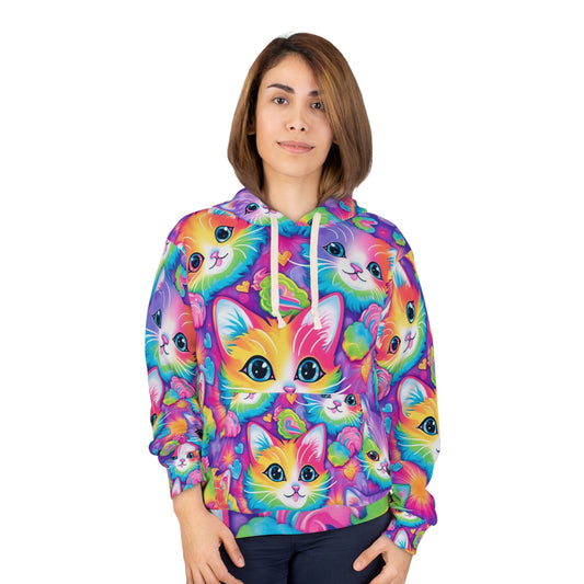 Diseño Happy Kitten &amp; Cat - Vivo, colorido y llamativo - Sudadera con capucha unisex (AOP) 