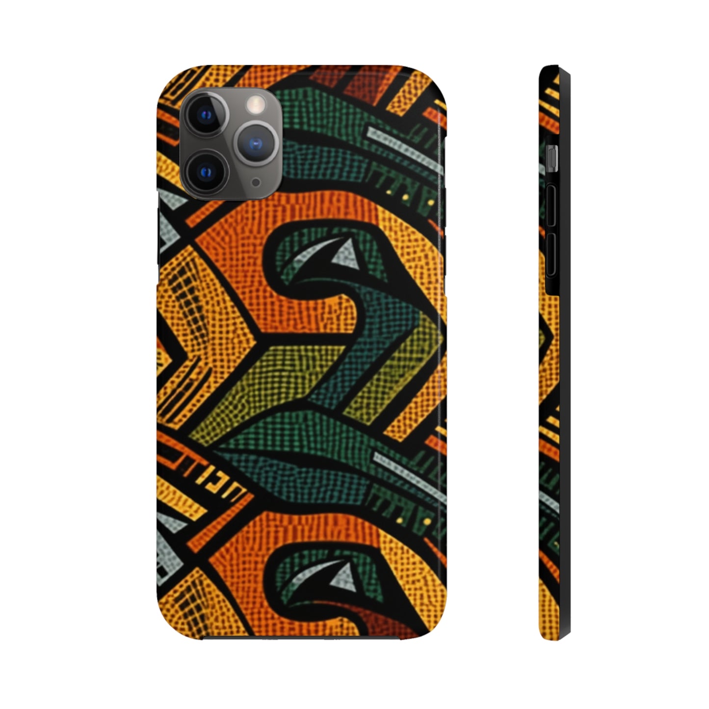 1960-1970s Style African Ornament Textile - Bold, Intricate Pattern - Tough Phone Cases