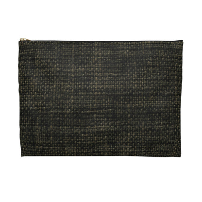 Sophisticated Seamless Texture - Black Denim-Inspired Fabric - Accessory Pouch